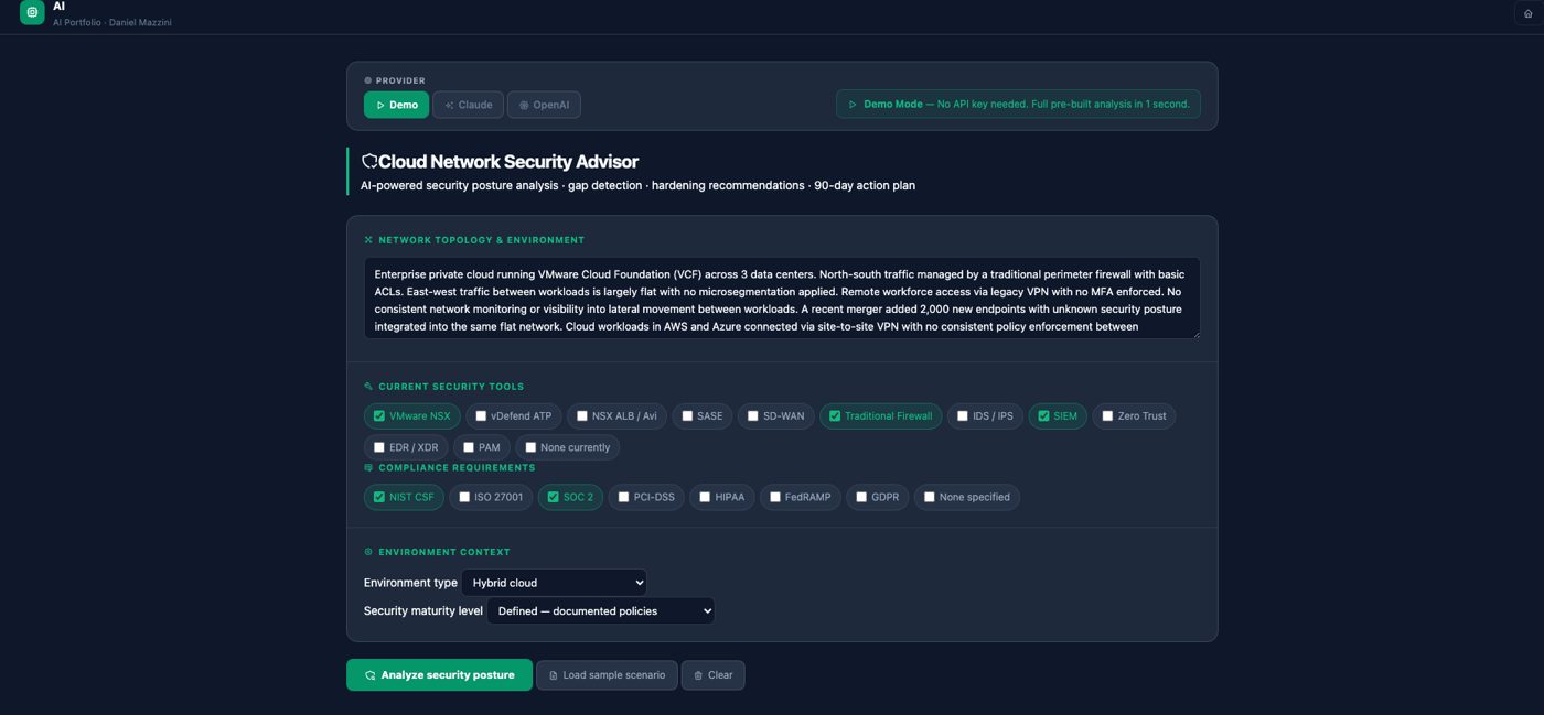 AI Security Advisor interface preview