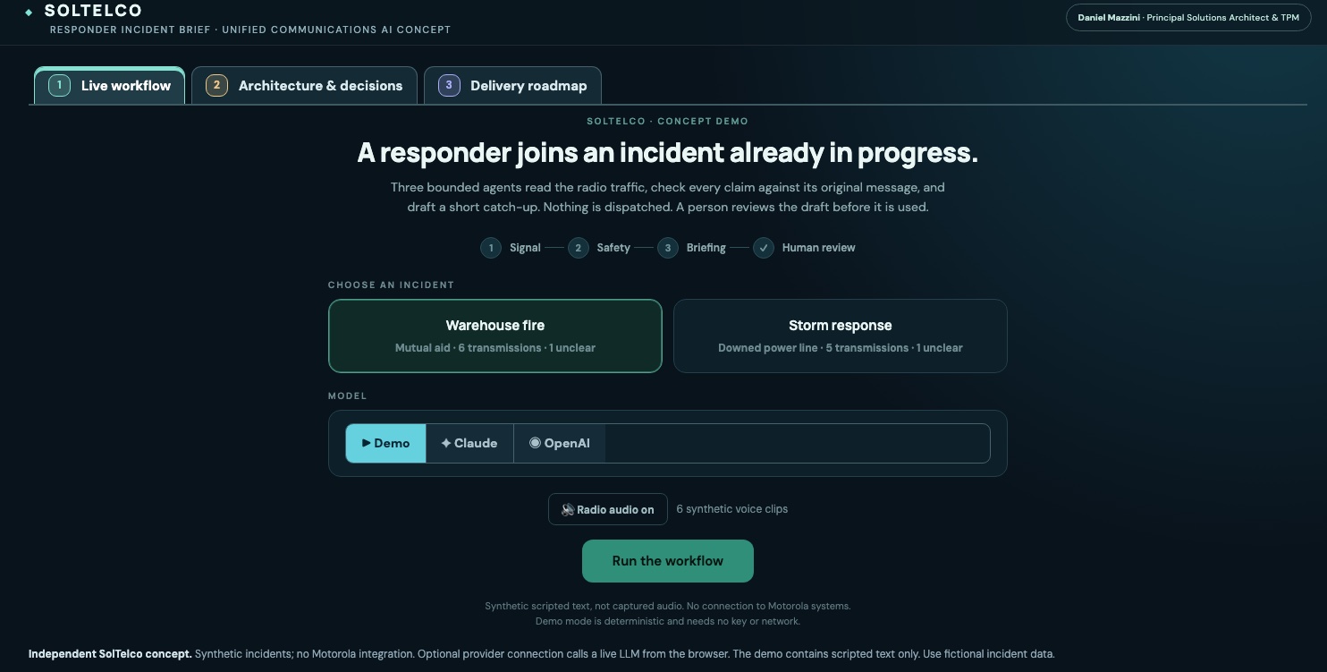 Responder Incident Brief interface preview
